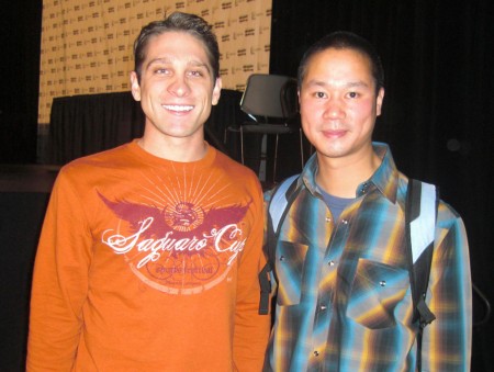 Tony Hsieh Zappos Here I am "hobnobbin" with a big shot, Tony Hsieh, CEO of Zappos.com.