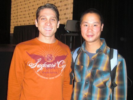 Here I am "hobnobbin" with a big shot, Tony Hsieh, CEO of Zappos.com.